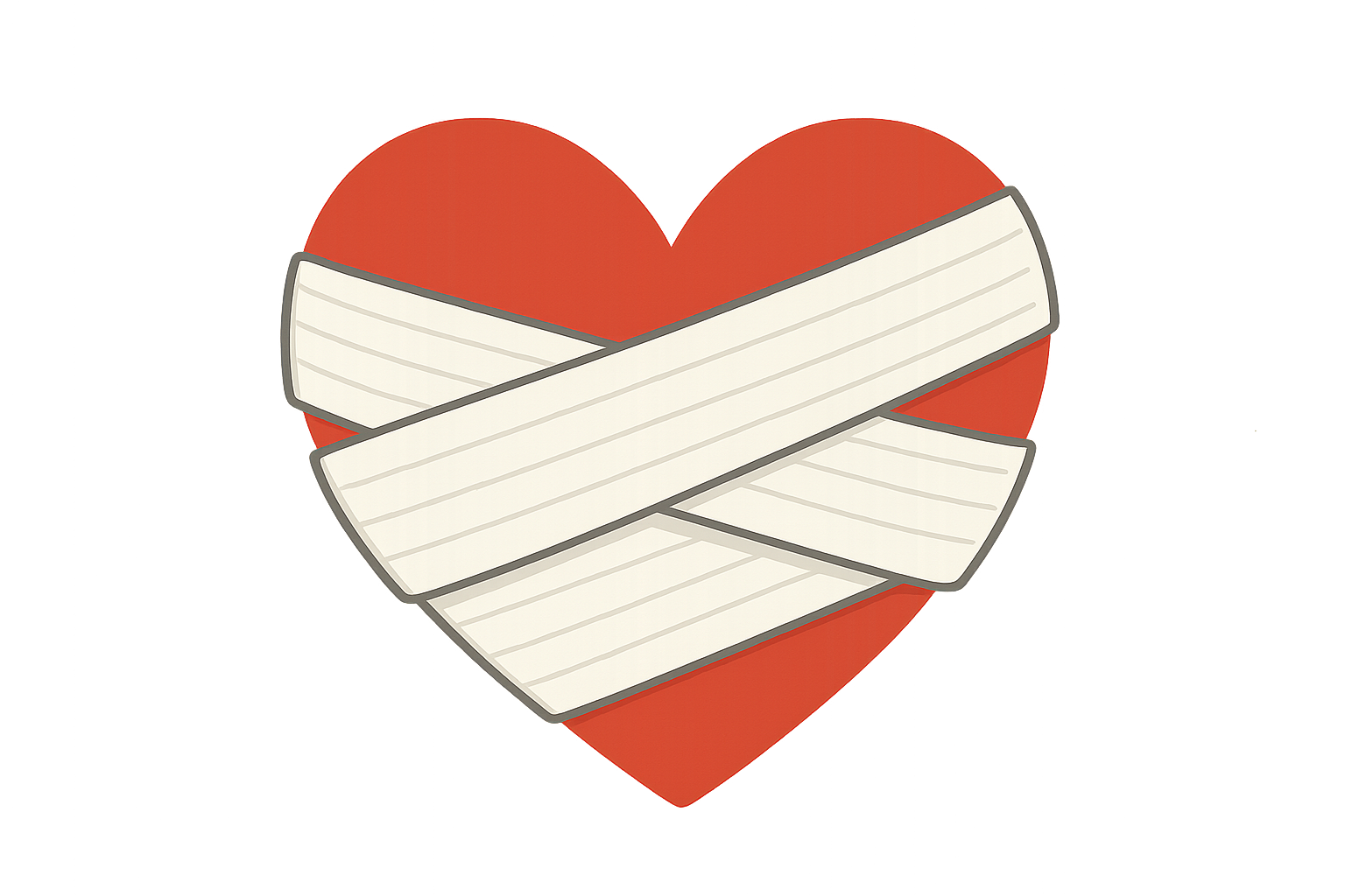 yara bantla sarılmış kalp ikonu